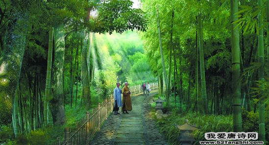 唐诗题破山寺后禅院配图