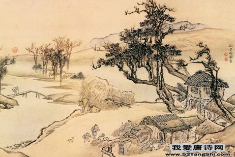 唐诗下终南山过斛斯山人宿置酒配图