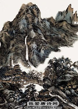 唐诗过香积寺配图