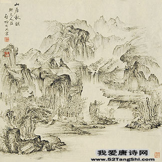 唐诗山居秋暝配图